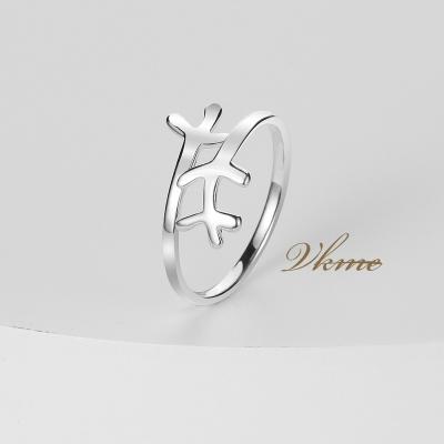 China VKME Fashion Design TRENDY Leaf Shaped Jewelry Silver Plated Leaves Adjustable Openings Ring Copper Rings for sale