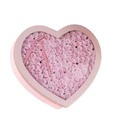 China Stamping Printing Handling Heart Shaped Flower Packaging Boxes for Custom Arrangements for sale