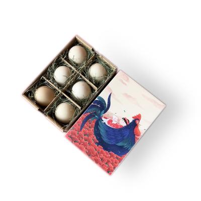 China Corrugated Cardboard Egg Packaging For 6 Eggs With Gold Foil Unique Decorative Custom for sale