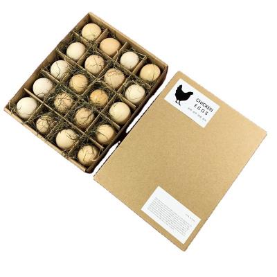 China Empty 20 Reusable Egg Cartons Container Brown Cardboard Paper Custom Printed for sale