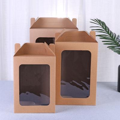 China Paperboard Folders Colorful Recyclable Folding Handle Gift Box with Plastic Window for sale