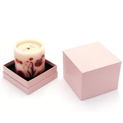 China Custom Luxury Rigid Textured Paper Candles Gift Boxes com tapa Imprimir Logotipo próprio Direct à venda