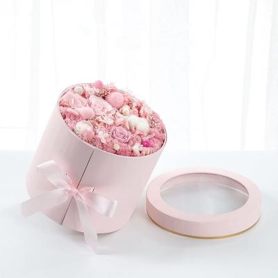 Κίνα Προσαρμοσμένο λογότυπο Rose Flower Packaging 2 στρώσεις Στρογγυλό Κουτί Λουλουδιών Κουτί Χαρτιού προς πώληση