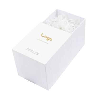 China Luxury Custom Scented 30cl Candle Box Tube Packaging With Gold Foil Print Logo for sale