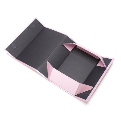 China Handbags Clothes Makeup Custom Large Book Shape Paper Cardboard Magnetic Folding Gift Box Packaging with Ribbon Tie 19*11*5cm for sale