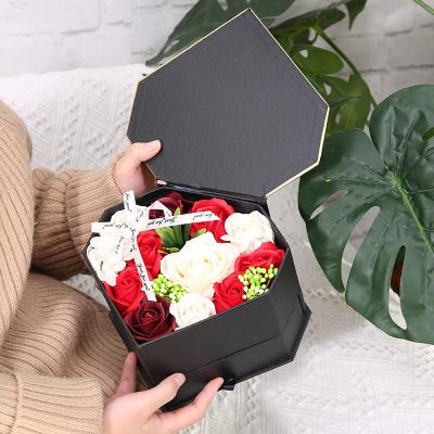 China Round Flower Box With Customized Size And Velvet Material Accepting Customized Design for sale