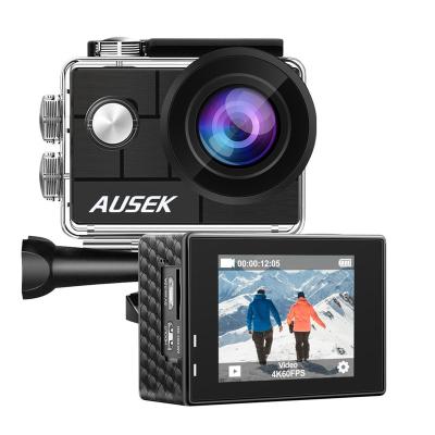 China 4k Outdoor Camera Vlog Youtube Ausek Touch Screen Waterproof 30 Meter Cameras Action Cam Para Autos Clip Action Cam 2023 New Action Camera 5K Model for sale