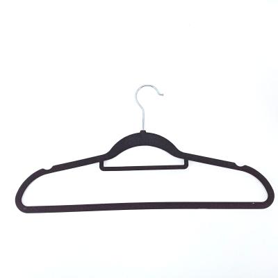 China Velvet Non-Slip Coat Hanger 360 Swivel Hook Hanger Anti-Skid Contact Puller Velvet Shirt Coat Hanger for sale