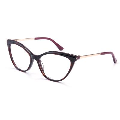 China Fashionable High Quality Cat Eye Metal Acetate Eyeglasses Frame for sale