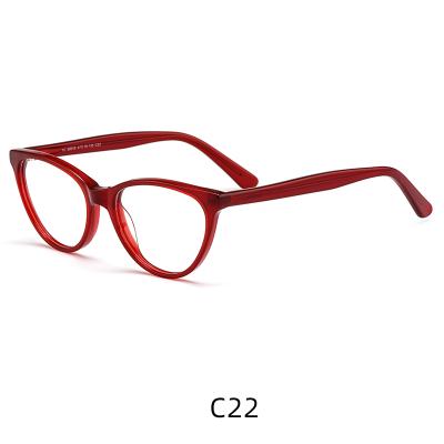 China Fashion Optical Frames 2021 New Trend Classic Red Cat Eye Acetate Male Female Eyeglasses Frames for sale