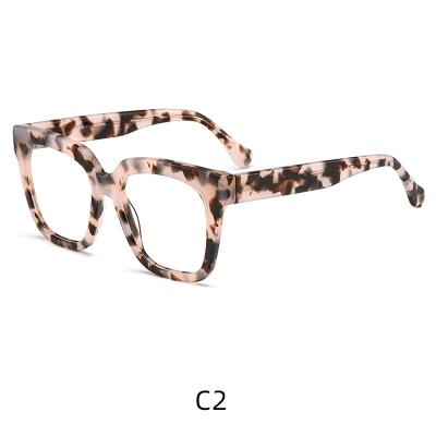 China Custom Thick Acetate Fashion Optical Frames Square Eye Glasses Glasses Spectacle Frame Eyeglasses Unisex for sale