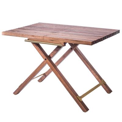 China Folding Table Black Walnut Backcountry Camping Traditional Outdoor Solid Wood Camping Picnic Table for sale