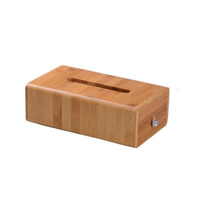 China Good Quality Suitable Price Napkin Storage Box Recyclable , Bamboo Box Hollowed-out Drawer For Restaurant for sale