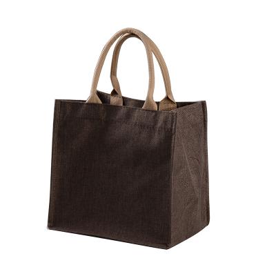 China Eco Friendly Rope Handle Jute Bag OEM Customized Print Tote Bag With Inner Cheap Natural Recycle Carry Shopping Foldable for sale