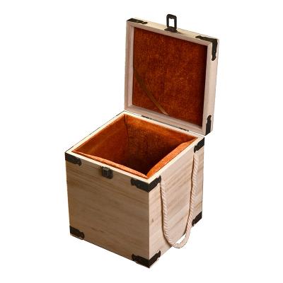 China Recyclable Wholesale Wine Box Wood Opens Wooden Box With Custom Logo for sale