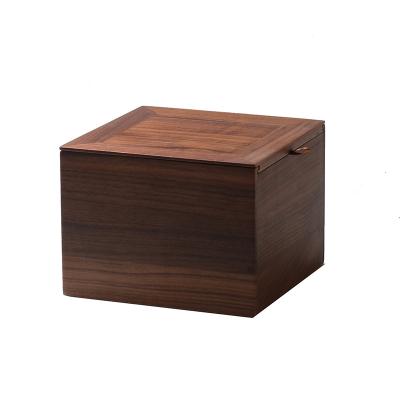 China Handmade High Quality Custom Luxury Walnut Stash Box Slipping Lid Wooden Box Gift Box for sale