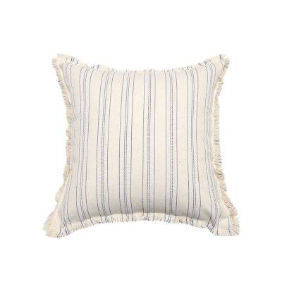 China Modern New Jacquard Pillow with Trim Polyester-Cotton Striped Yarn-Dyed for Outdoor Hotel School Bedroom Hospital Use for sale