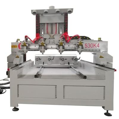 China Building Material Shops 4 Heads 3d Multi Axis 4 Axis CNC Router With Rotary for sale