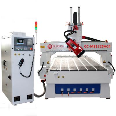 China Hotels 4 Axis CNC Router With Rotary Spinlde For MDF Furniture Wood Making for sale