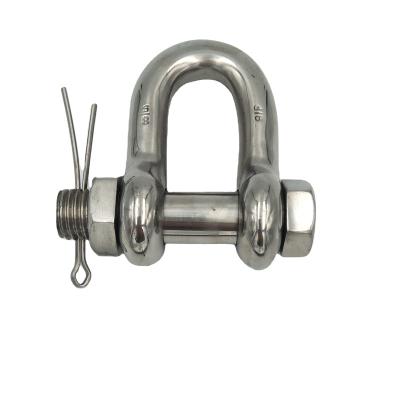 China Strength and Polished Stainless Steel 304/316 U.S. Type Heavy Industry Size Dshackle G2150 with Oversized Chain Nut and Sticking Pin Shackle for sale