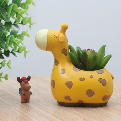 China Modern Creative Sika Deer Resin Flower Pot Plant Container Succulent Decoration For Home Office Garden for sale