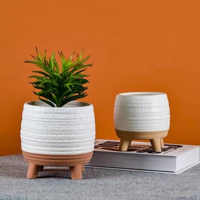 China Modern Home Decoration Nordic Style Ceramic Vase Round Ceramic Flower Pot For Gift for sale