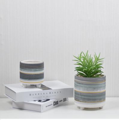 China Europe modern style handmade ceramic flower pot for living room succulent plant decoration home flower pot for sale