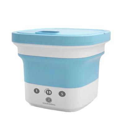 China Small Portable Semi-automatic Baby Clothes Hotel Bucket Type Full Washing Underwear Socks Dehydration One Folding Washing Machine for sale