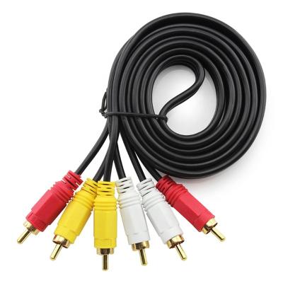 China TV 1.5M 3RCA Cable 3RCA AV Video Cable Red Yellow White Gold To 3/3 Plated 3 By 3 for sale