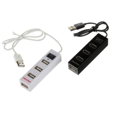 China Multiuse USB2.0 HUB 4 port with switch USB splitter stock muti-docking speed2.0 four usb connector up for sale