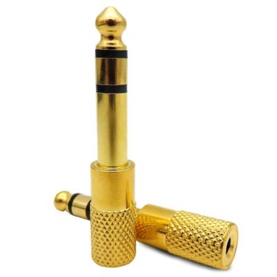 China Audio Converter 3.5mm Female To 6.35mm Audio Male Adapter Converter Gold Plated for sale