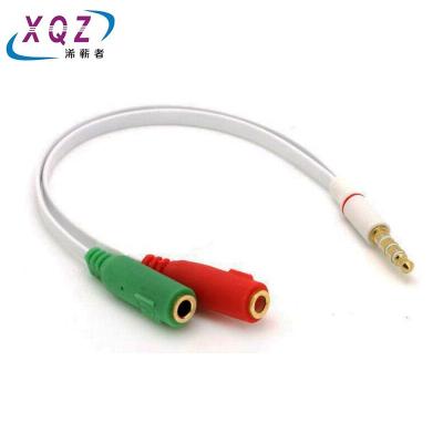 China Speaker 3.5mm 2 Male Y Splitter Cable Female To 3.5 Cable For Separate Headset Microphone And Earphone Cable for sale