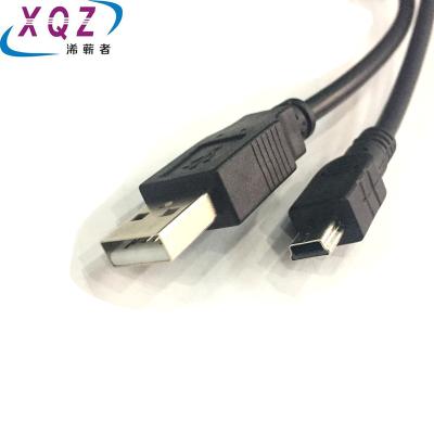 China MP3/MP4 player 1.5M USB cable miniUSB shape data USB2.0 to V3 to T cable and significant 1A A/V3 A/T charging pure copper black ring for sale