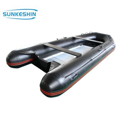 China Fishing 4.7m Factory Direct Selling Black Rigid Inflatable Boat 11 Person Inflatable Fishing Boat for sale