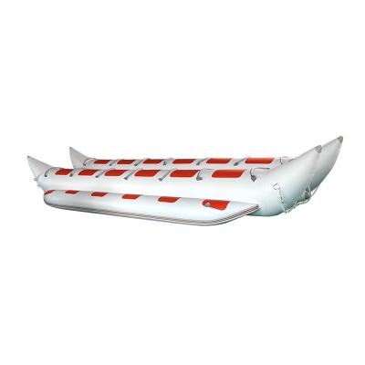 China PVC 550cm 14seats Doublee Body Row Inflatable Banana Boat For Sale Water Play Equipment for sale