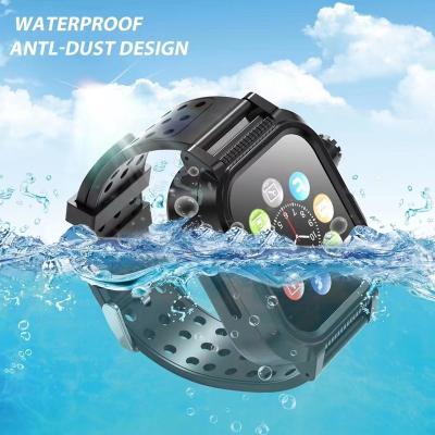 China 360 Full Coverage Shockproof Shockproof Waterproof Case with Watch Band Cover for IWatch 38mm 40mm 42mm 44mm for sale