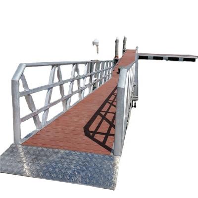 China Easy installation aluminum gangway with floating pontoon deck for sale