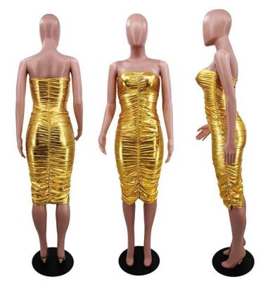 China 2022 NEW Fashion Sexy Club Wear Anti-Static Plus Size Solid Color Meryl Bodysuit Dress Package Hip Gilding Casual Wholesale for sale