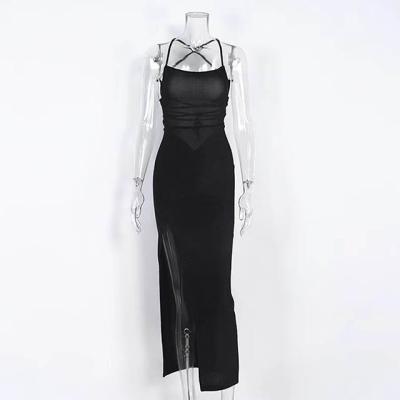 China 2022 Breathable Women Mini Sexy Bodycon Dress Party menhaden skirt club dresses shape split backless ladies skirt wholesale for sale