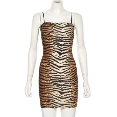 China Leopard anti-static hot pattern hot sale sling dress tight dress for club dress casual sexy slim skirt for sale