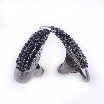 China Colorful Pave Diamond False Nail Ring Fashion Jewelry Decoration for sale