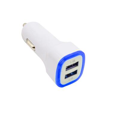 China Watch Beauty Car Charger 2.1A LED USB Adapter Dual 2 Plug Hot Selling Car Left Charger For Iphone For Samsung for sale