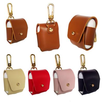 China For Air Pod Protective PU Leather For Air Pod Pro Case Bag Cover With Hook Key Chain Earphone Cover Case for sale