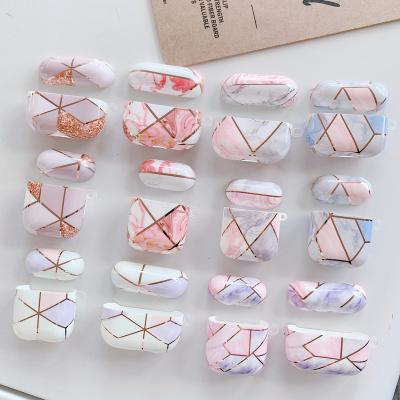 China For Earphone Marble Plated Earphone Case For 2 Hard Air Pod Cases Pro PC Cover Device For Air Pod 2 Air Pod Case for sale