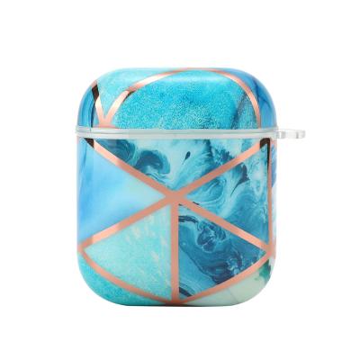 China For Earphone Marble Plated Earphone Case For Air Pods Pro Cases TPU Soft Cover Device For Air Pod 2 Case for sale