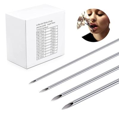 China Permanent 100pcs/box 12G/13G/14G/15G/16G/18G/20G 316 Stainless Steel Piercing Needles Professional Disposable Body Piercing Needles for sale