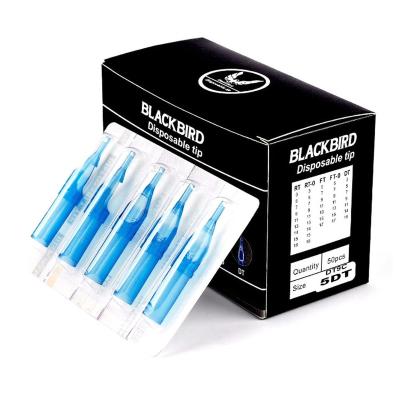 China Permanent 50pcs BLACKBIRD Blue Disposable Tips For Tattoo Permanent Makeup Plastic Sterilized Transparent Clear Tattoo Tips Nozzle for sale