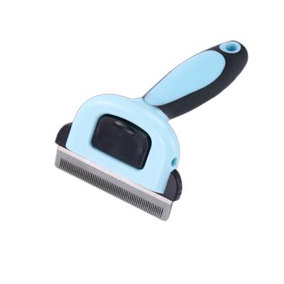 China Sustainable Pet Hair Removal Comb Fur Dematting Trimmer Deshedding Brush Grooming Too for sale