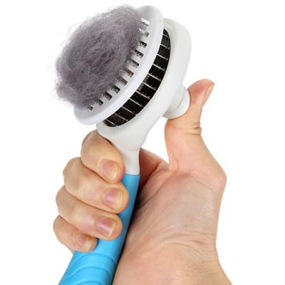 China Viable Product Cat Dog Cleaning Pet Comb, Self Cleaning Grooming Tools Slicker Grooming Furry Hair Dog Pet Brush for sale