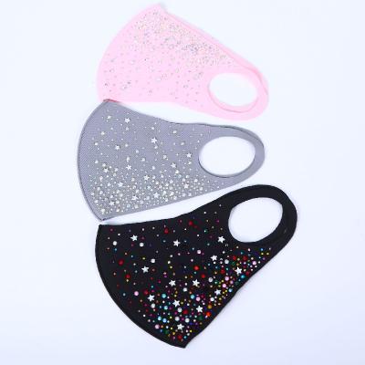 China Fashion Bling Rhinestone Face Ear Hanging Type Glitter Mesh Crystal Masquerade Chain Bling For Ball Party Nightclub Face Masks for sale